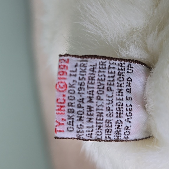 Baby PJ White Teddy Bear 1992☆RARE☆ Old Ty Tag, Classic Ty Plush Collectible NWT - Picture 8 of 11